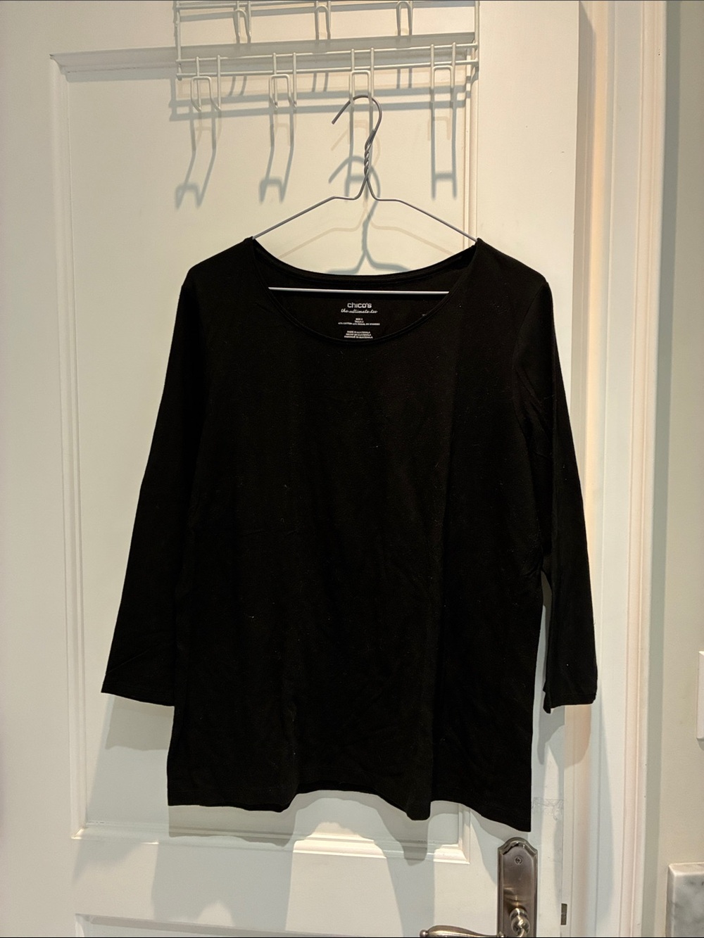 Chico's Black Long Sleeve Scoop Neck Tee⭐️